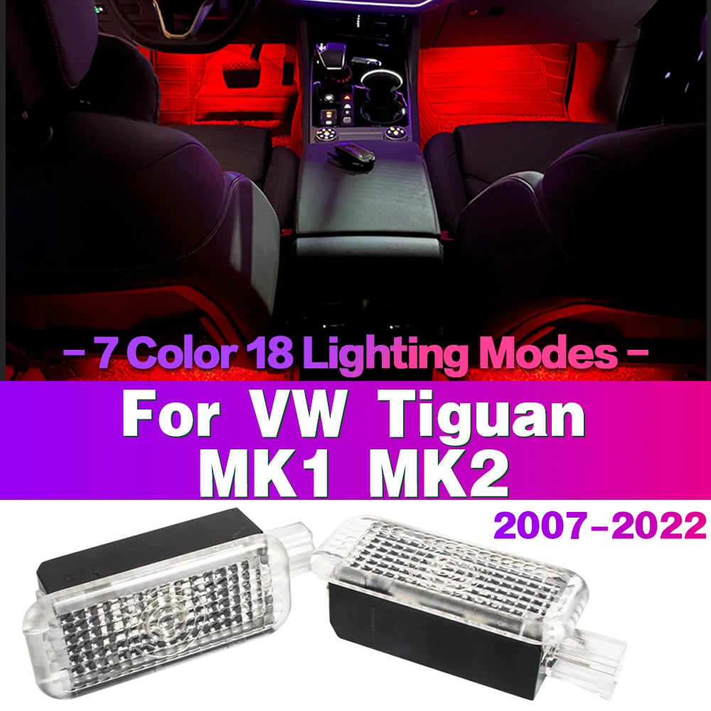 LED Car Footwell Light Bulb Interior Atmosphere Lamp Decorative Accessories For VW Tiguan MK1 MK2 2007- 2022 2021 2020 2019 2018