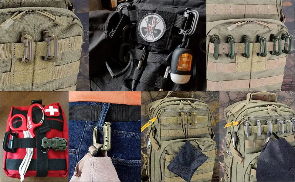 32/13PCS Molle Accessory Kit Outdoor Tactical Backpack Vest Waistband Locking Gear Mesh Support Elastic Buckle Hunting accessory