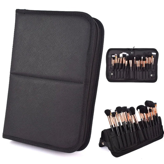 Cosmetic Case Travel Bag Canvas Women Foldable Support Makeup Brushes Tools Storage Bag Professional Beauty Brush Holder Pouch