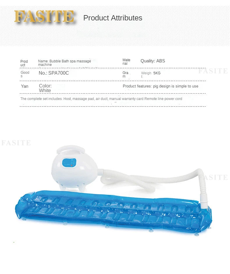 Air Bubble Bath Tub Massager  Ozone Sterilization Body Spa  Massage Mat with Air Hose  Skin Moisturizing Care Device