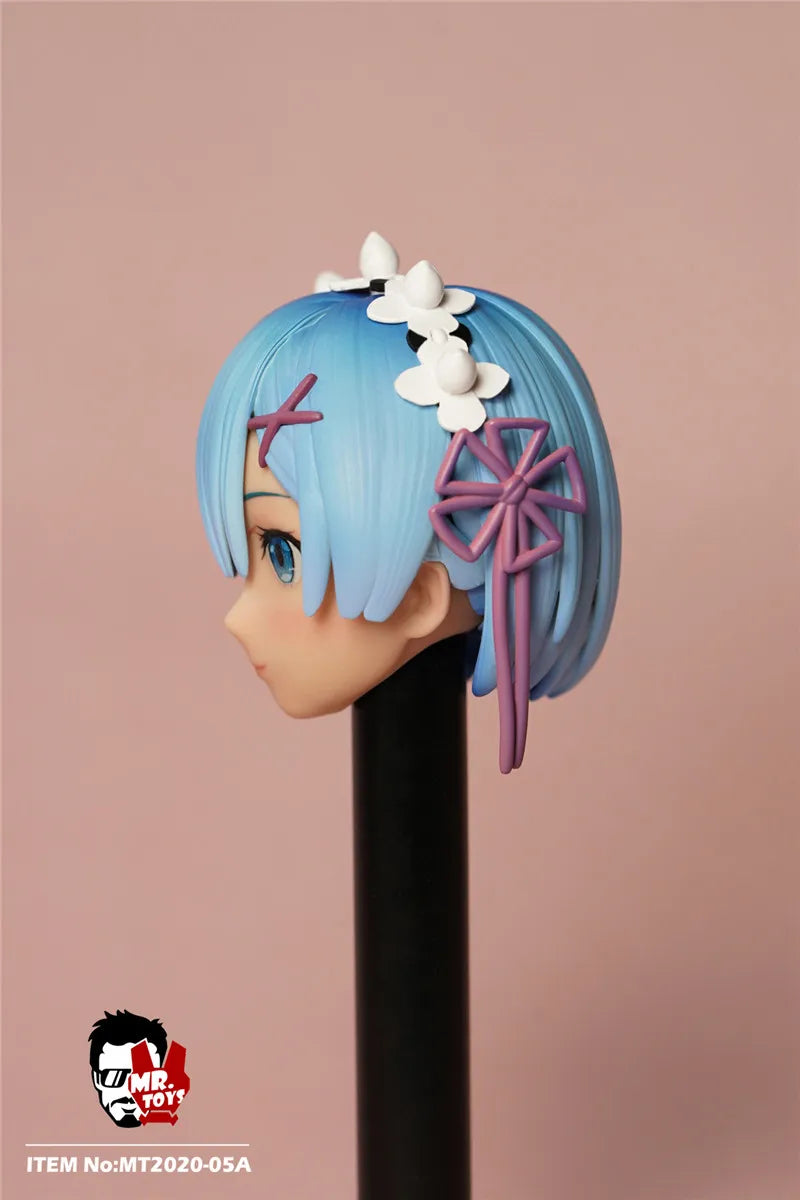 In Stock MR.TOYS MT2020-05 1/6 Anime Girl Rem Ram Maid Delicate Head Sculpture Maid Attire Model Fit 12'' Female Action Figure