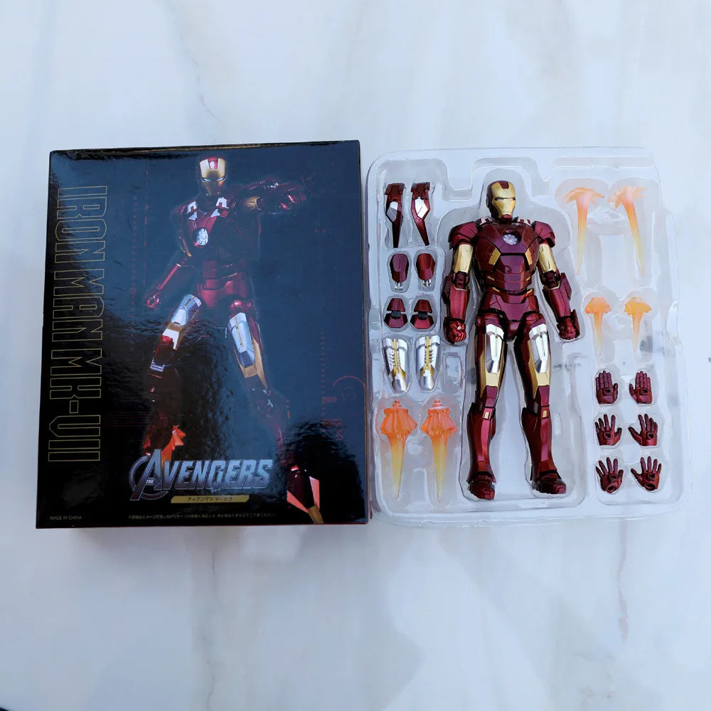 Hot Toys Iron Man MK7 MK20 Nano Armor Avengers League Sculpture Edition Handicraft Model for Adult and Child Toys