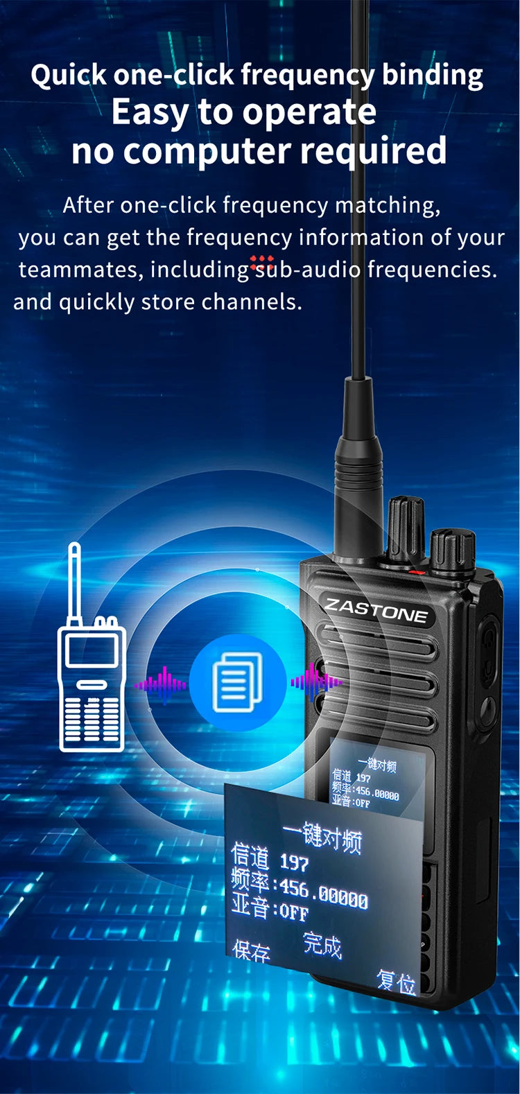 ZASTONE M9 10W Walkie Talkie Ham Amateur 2 Way Radio AM Air Aviation Band High Power Walkie-Talkie CTCSS FM Radio