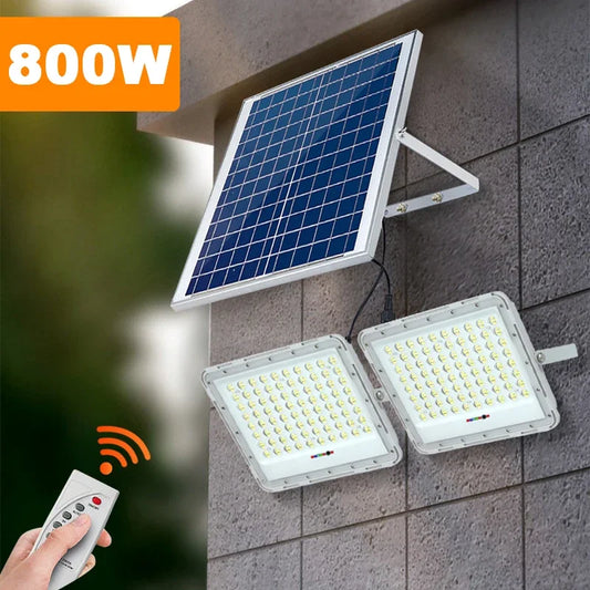 2 head Solar Light Outdoor Led Floodlight Garden Lights Solar Panel IP67 Waterproof Super Bright Remote Control Wall Lamp