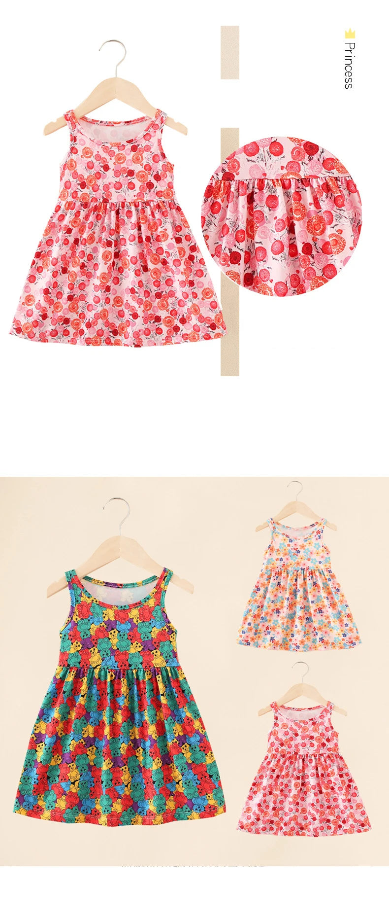 Cute Summer Children Clothing Girl Dresses Kids Dresses Clothes for Girls Party Princess Fashion Outfit Cartoon Beach Dress