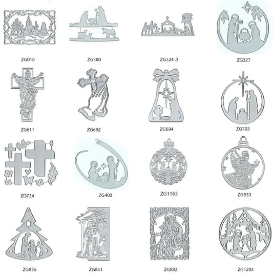 Jesus &Cross Metal Cutting Dies, Christmas Die Cuts for Card Making Scrapbooking Punching Stencils Album New Cut Dies