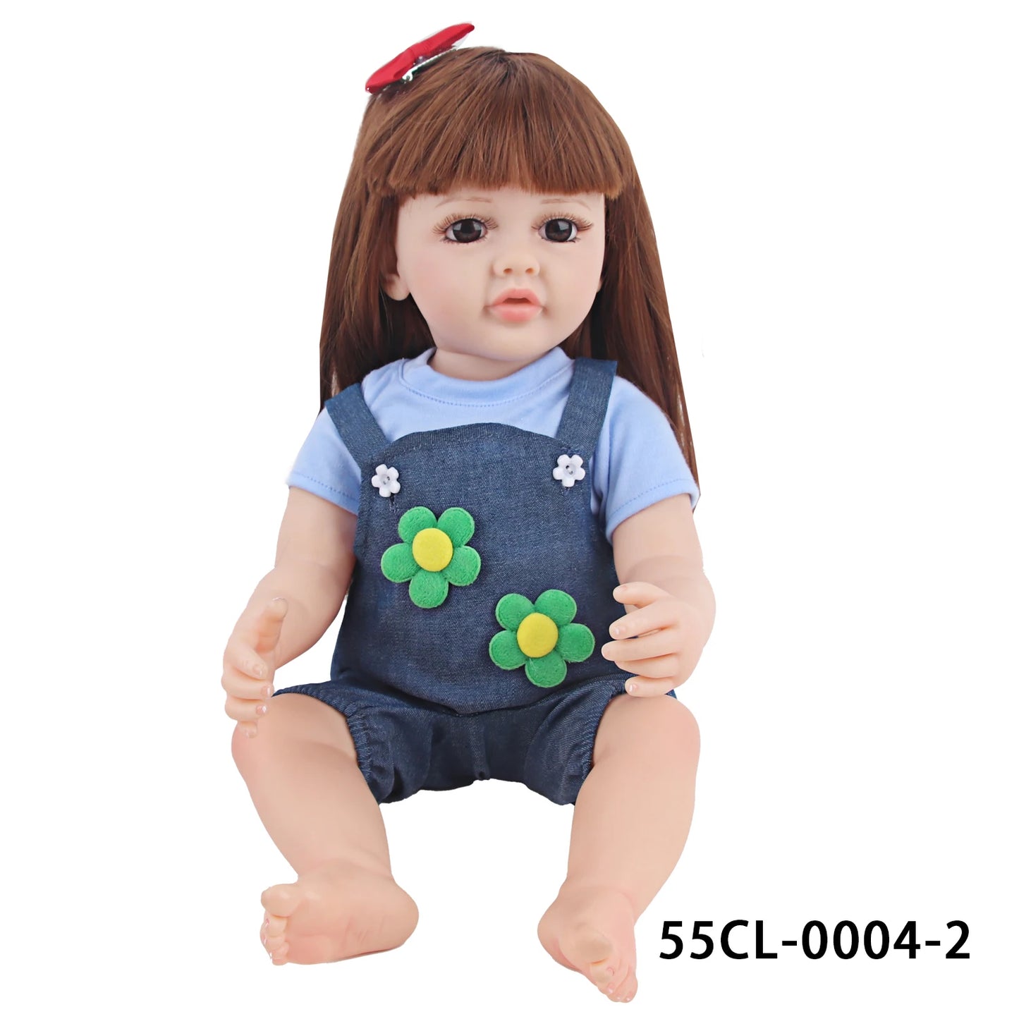 55CM 22 Inches Baby Reborn Girl Doll Full Body Soft Silicone Cute Newborn Dolls With Shoes,Clothes Girl's Best Gift Festival Toy