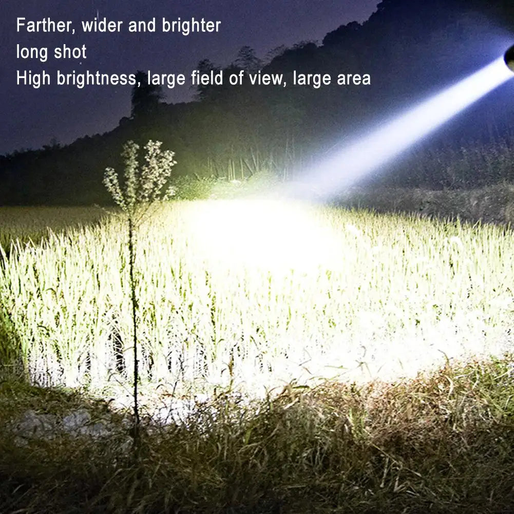 High-Powerful Type-C Rechargeable Flashlight Super Portable Work Bright Built-in Beam Light Battery L7W8