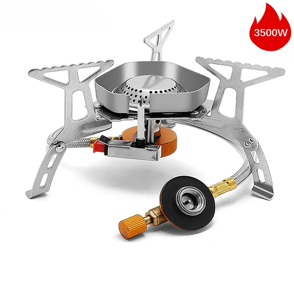 Outdoor Portable Three Head Stove Camping Windproof Stove Camping Picnic Burner Outdoor Foldable Gas Stove Newest Arrival