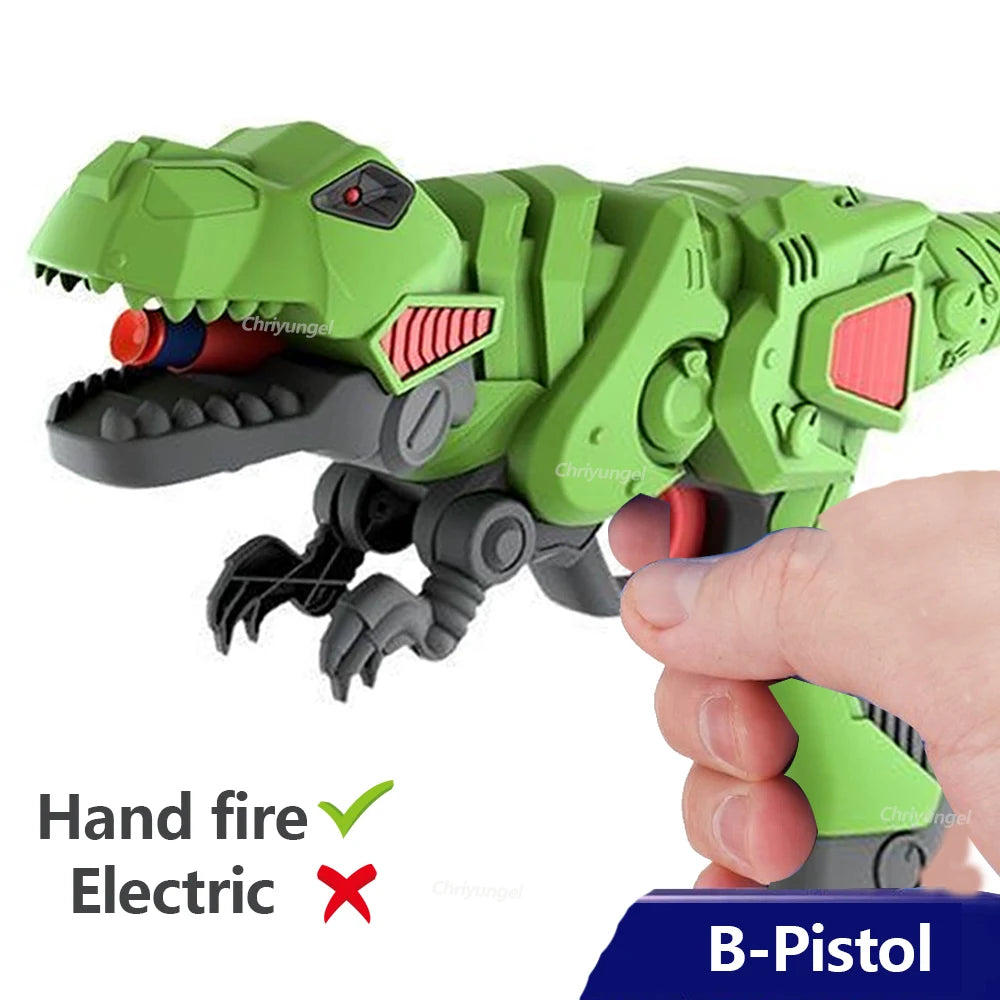 Soft Bullet Gun Toy Kids Spinning Dinosaur Wrist Gun Boys Toys Electric Burst Pistol Parent-child Blaster Shooting Game