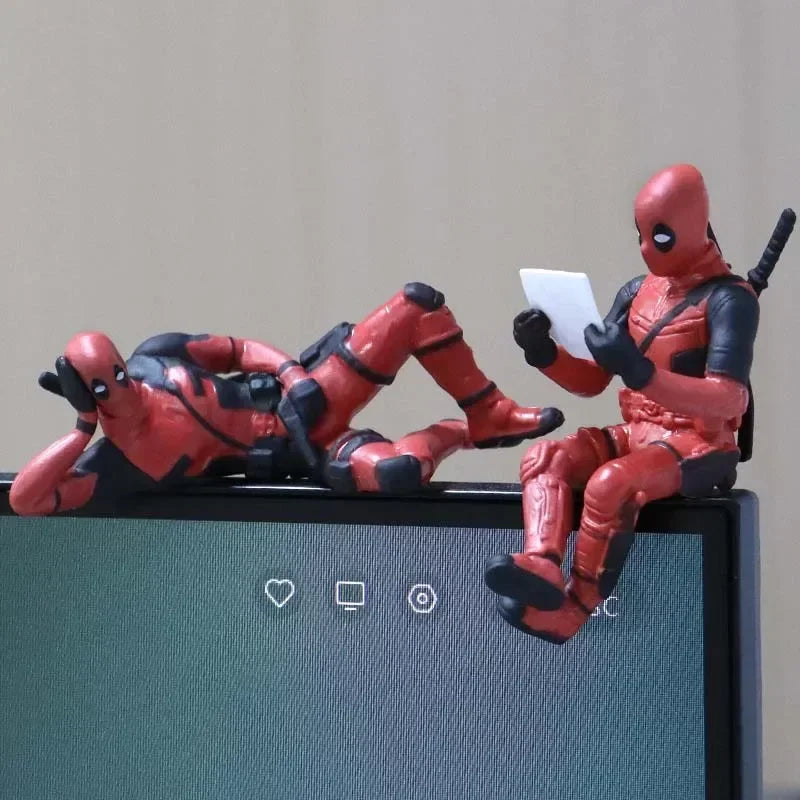 Disney Marvel X-Men Sitting Lying Posture Model Deadpool 2 Action PVC Fantasy Figurines Toys Figure Car Ornament Anime Mini Doll