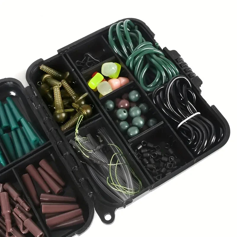 40/180/254/420pcs Portable Fishing Gear Set with Tackle Box Sequined Hooks Swivels and Carp Fishing Tools EU Fishing Accessories