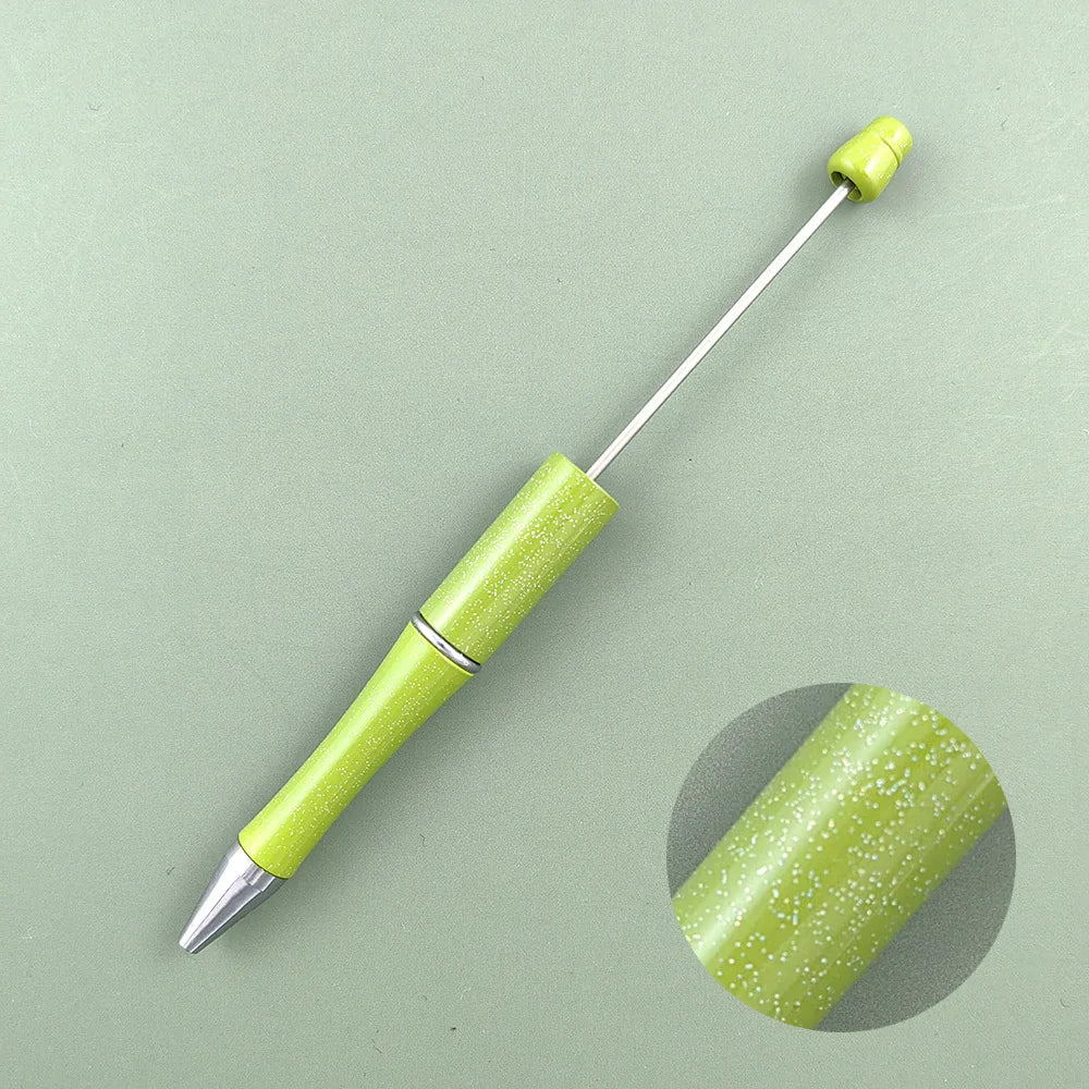 10pcs DIY Plastic Beaded Pens Creative Beadable Ballpoint Pen for Writing School Office Supplies Student Signing Pens Stationary