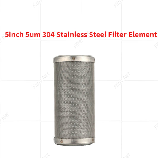 5 Inch Stainless Steel Water Filter Can Be Cleaned And Reused Corrosion Resistant High Temperature Resistant 5 Microns And More