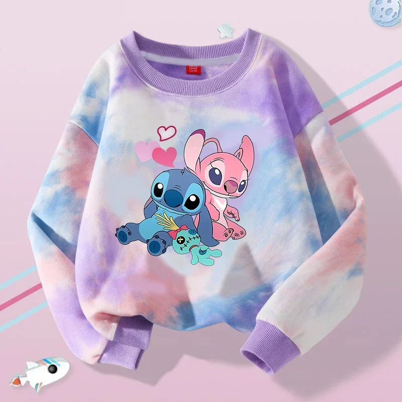 Stitch Tops Sweaters Children Baby Long Sleeve Casual Clothes Boy Girl Sweatshirt Kids Clothing Fall Hood Sweat Shirts Clothes