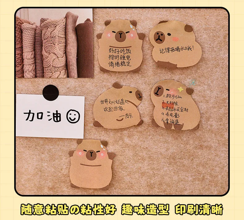 Capybara Sticky Notes, Cute Sticky Notes, Student Cartoon High-looking Sticky Notes Kawaii Memo Pad  Stationery  Stationary