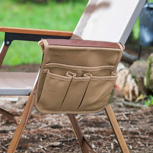 Camping Chair Armrest Storage Bag Canvas Folding Chair Organizer Side Pocket Pouch Bag for Outdoor Camping Picnic Fishing Bag