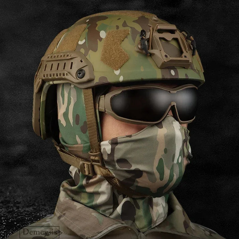 Tactical Mask Outdoor Balaclava Head Hood Silicone Half Face Windproof Headgear Airsoft Hunting CS Game Sunscreen Cap