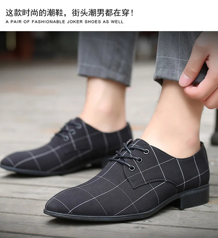 Mens Dress Shoes Summer New Men's Plus Size Casual Shoes Breathable Pointed Toe Old Beijing Cloth Shoes Canvas Leather Shoes