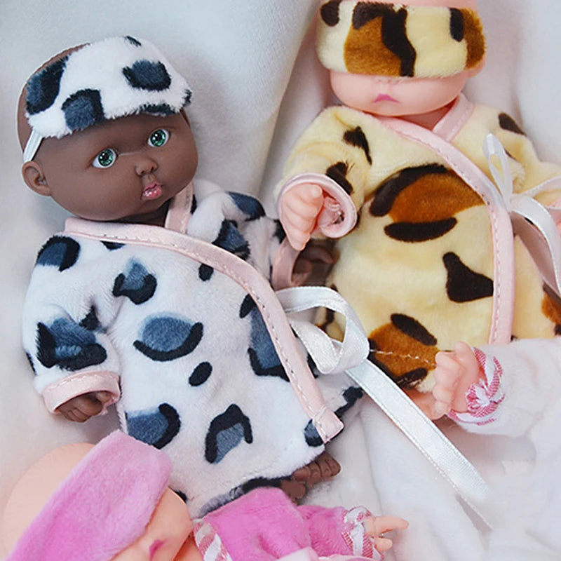 Reborn Dolls Baby Reborn Silicone Reborn Baby Doll 12cm Palm Dolls Pajamas Dress Simulation Baby Reborn Baby Doll Toys