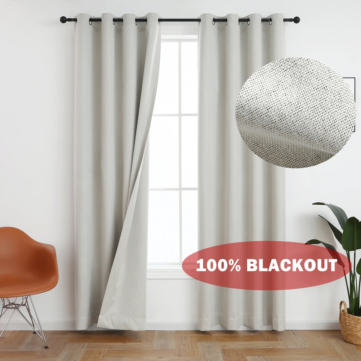 310cm Height Custom Made 100% Blackout Soundproof Curtain Blackout Faux Linen Curtains For Bedroom Living Room Drapes Window