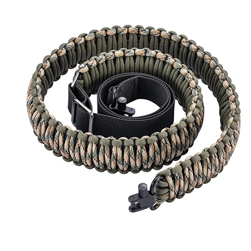 Outdoor Rifle Sling 550 Paracord Sling Tactical 2 Point Sling with Tri-Lock Swivel Ar15 Shotgun Accessories Hunting Camping Gear