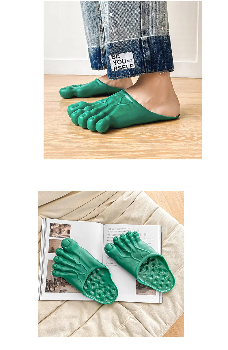 Funny Slippers Man Women Footwear Shoes Fashion Outdoor Beach Couple Slippers Role Playing Bigfoot Amazing Sandals Of The Hulk