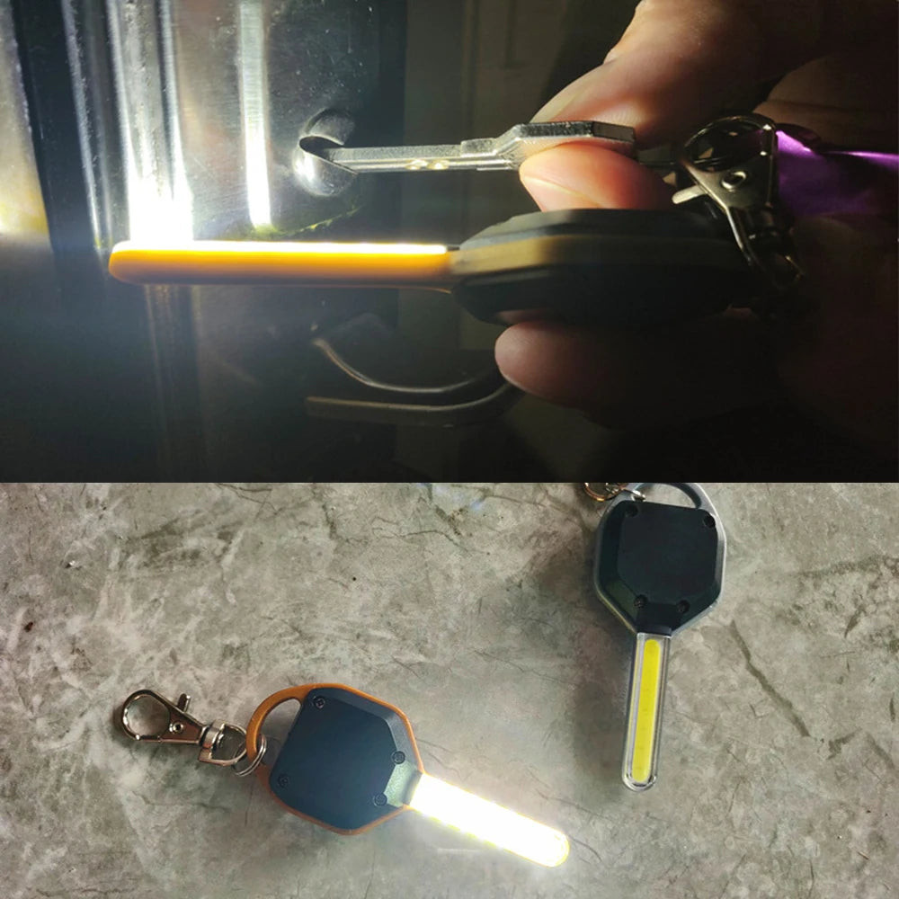 Mini COB LED Keychain Flashlight Emergency Light Mini Flashlight Torch Pocket Keychain Lights for Camping Hiking Emergency