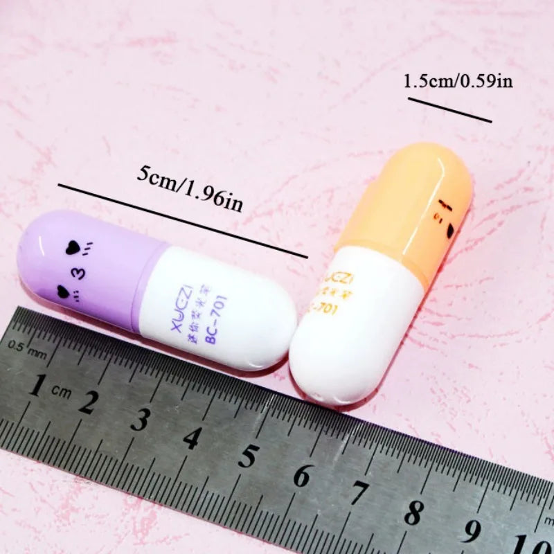 6 Pcs/lot Capsules Styling Highlighter Mini Pill Highlight Marker Color Cute Pens School Office Writing Painting Stationary