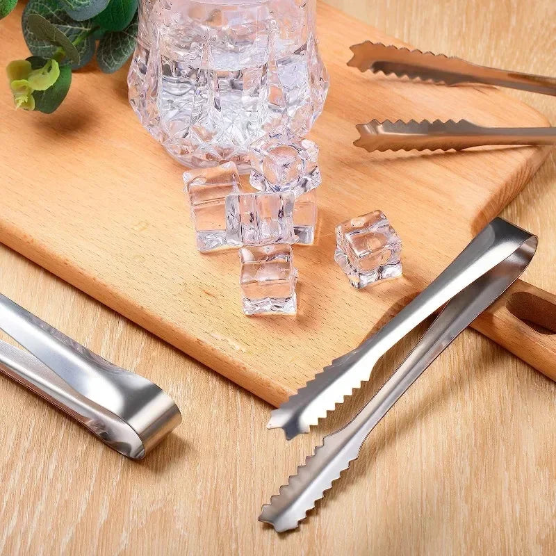 Ice Tongs Stainless Steel Bread Cake Clamps Salad Coffee Sugar Cubes Clips for Restaurant Bar Party Serving Tongs Kitchen Tools