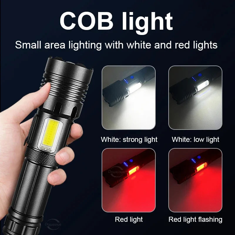 Super XHP130 Powerful Led Flashlights Work 12H High Power Torch Light Rechargeable Tactical Flashlight 18650 Usb Camping Lamp