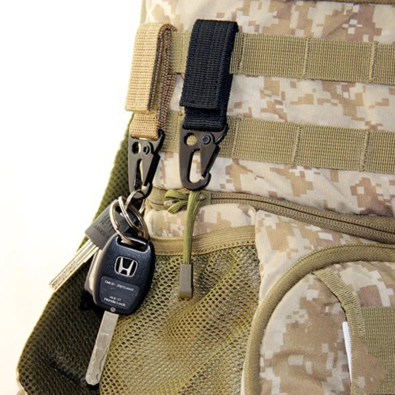 Tactical Molle Hook-Webbing Keychain-Key Ring Holder Hunting Gear Keeper Pouch Key Chain Nylon Belt Keychain EDC Molle Webbing