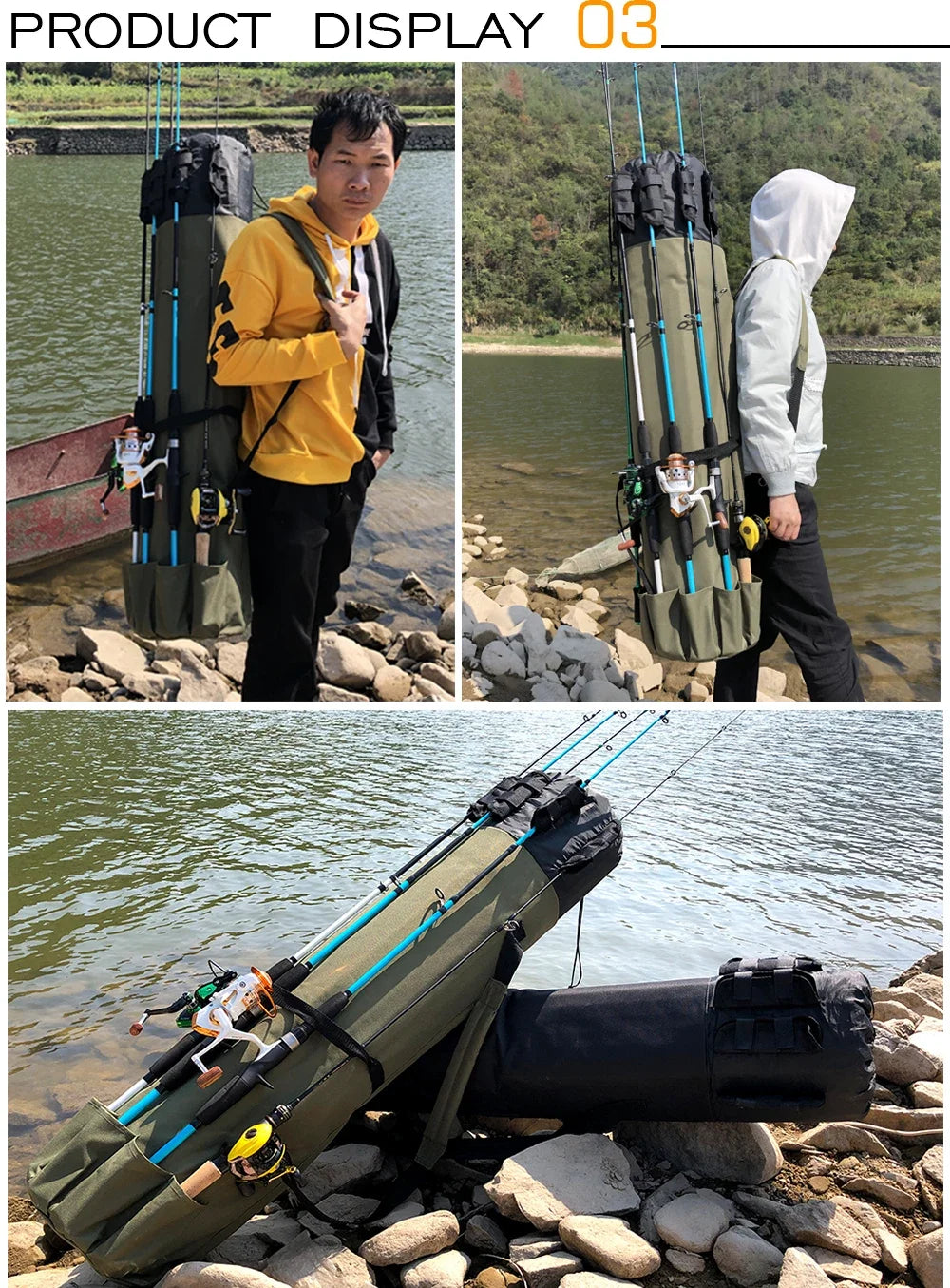 Adjustable Strap Fishing Multifunction Case Fishing Bag Fishing Rod Outdoor Fishing Rod Storage Bags Travel Carry Case Pesca