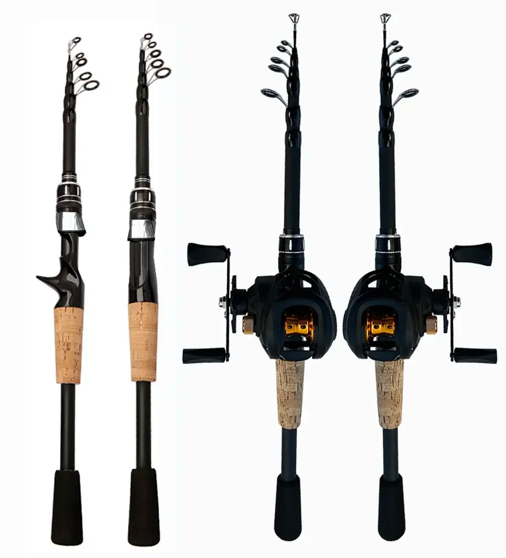 Fishing Rod Combo 1.5-2.4M Lure Fishing Rod and 7.2:1 High Speed Gear RatioMax 8kg Baitcasting Reel Fishing Tackle Pesca