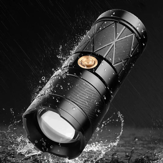 Adjustable Flashlight Zoom White Laser Flashlights with Output Far Shot Super Bright Flashlight Outdoor Camping Emergenc