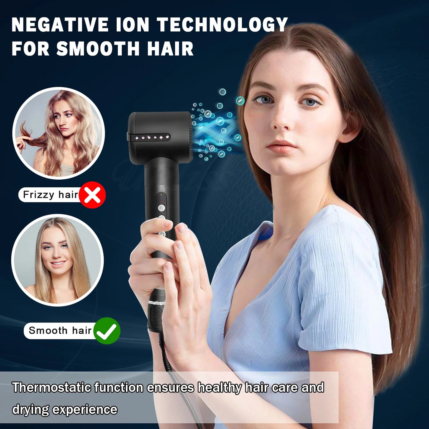 7 In 1 Hair Dryer Electric Hair Brushes Hot Comb Professional Hair Straightener and Curler Straightening Brush for Women