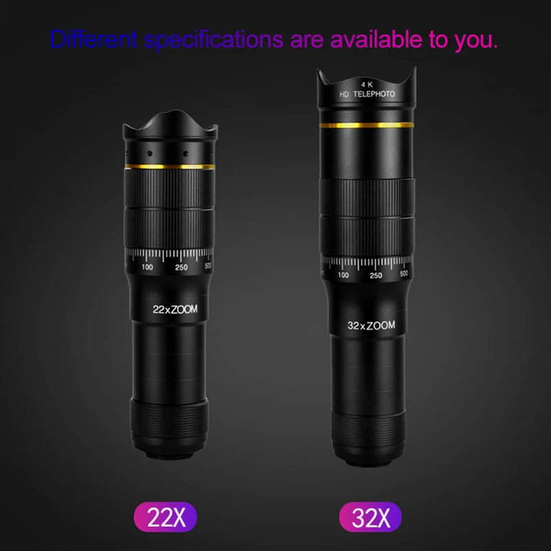 32X Telescope For Phone Mobile Photography Lens Zoom For Cell Camera For iPhone Zoom Mobile Lens Microscope For Phone Lenses