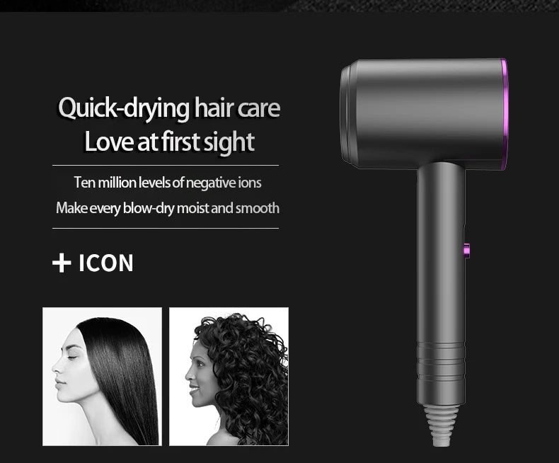 Professional Hair Dryer For Women, Safe Low Radiation Electric Hair Brush Blue Light Negative Ion Collagen Hair Care Dryer