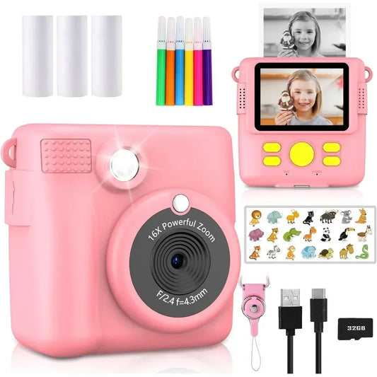 Instant Print Camera for Kids,   Camera for Toddler with Multi-Image, Christmas Birthday Gifts for 3-12-Year-Old Boys and Girls