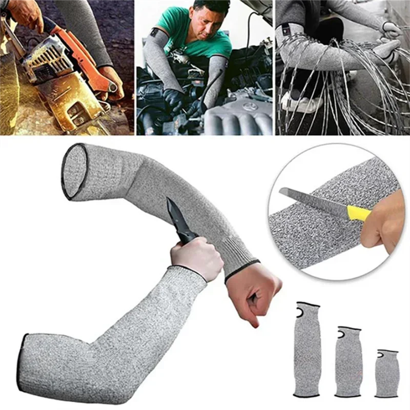 1Pc Level 5 HPPE Cut Resistant Arm Sleeve Cover Anti-Puncture Work Protection Safety Protecter Arm Elbow Wrist Guard 20/30/40cm