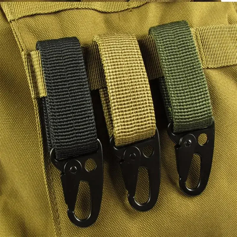 Tactical Molle Hook-Webbing Keychain-Key Ring Holder Hunting Gear Keeper Pouch Key Chain Nylon Belt Keychain EDC Molle Webbing