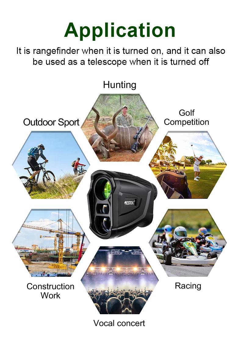 Golf Laser Rangefinder 1200/800/600m Type-C x6 M/Yd Magnet Vibration Long Distance Meter Telemeter Range Finder for Hunting Camp