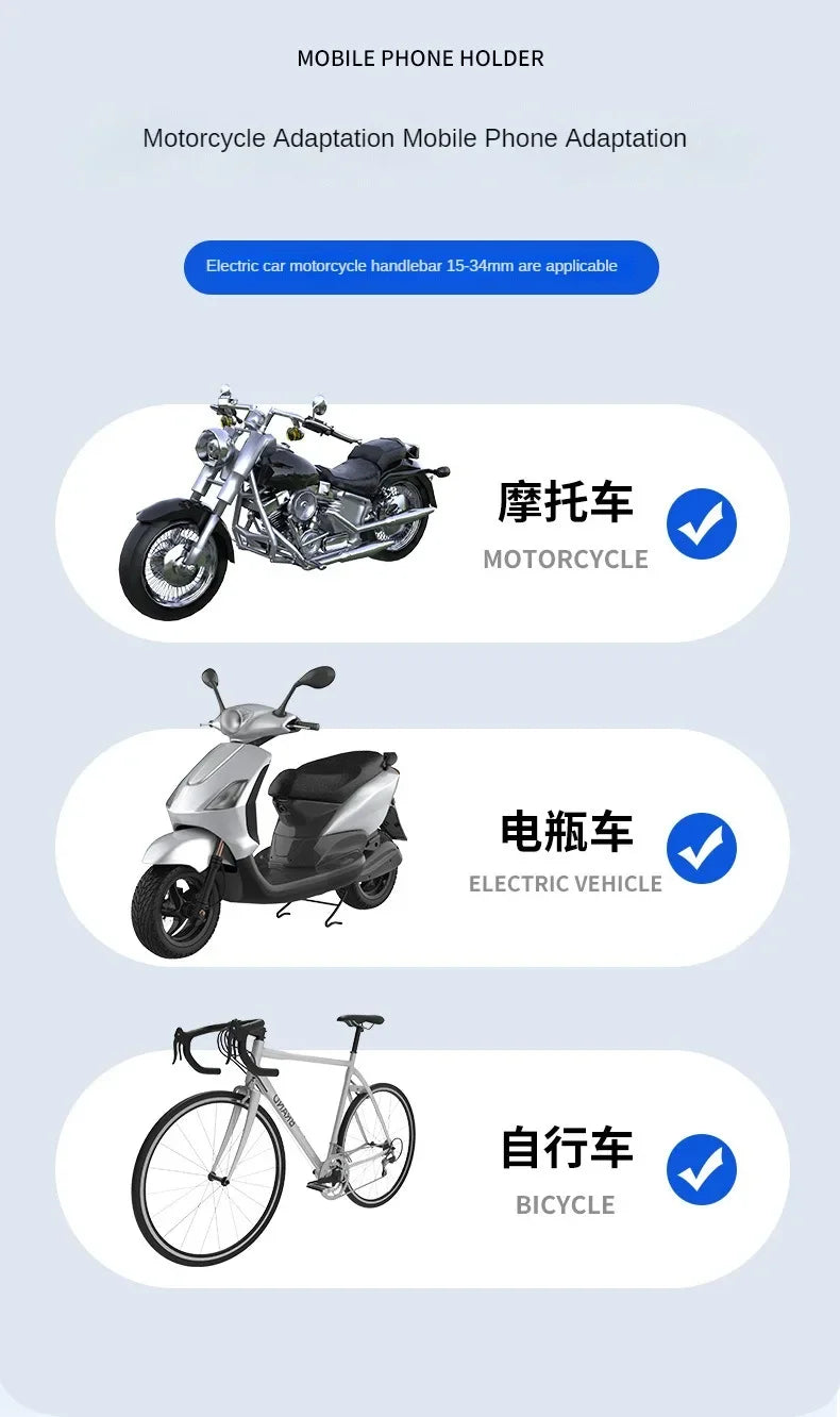 Motorcycles Bicycles Phone Holder Free Rotation Mobile Phone Navigation Bracket for Riding Shockproof for IPhone Xiaomi Samsung