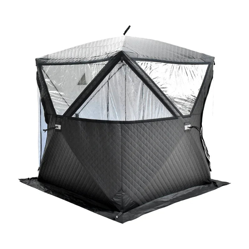 Outdoor  3-4 person 4 Season Camping Sauna Tent Thickened Automatic Winter Ice Fishing Tent Window/Chimney Hole Car Portable