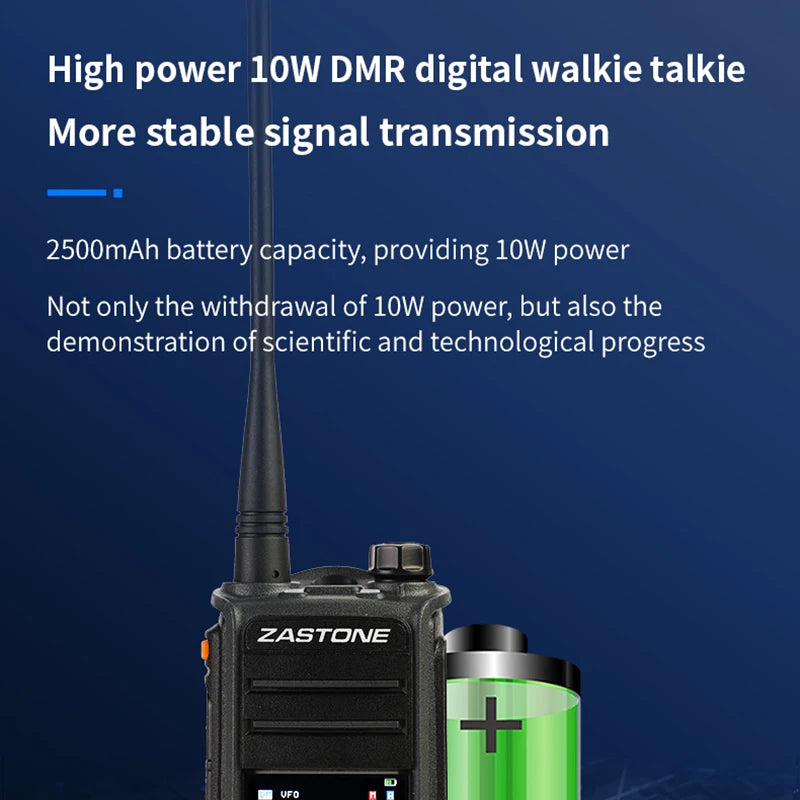 ZASTONE UV008 DMR Walkie Talkie Digita Two Way Radio Dual band 10W Dual time slot Walkie-talkie GPS