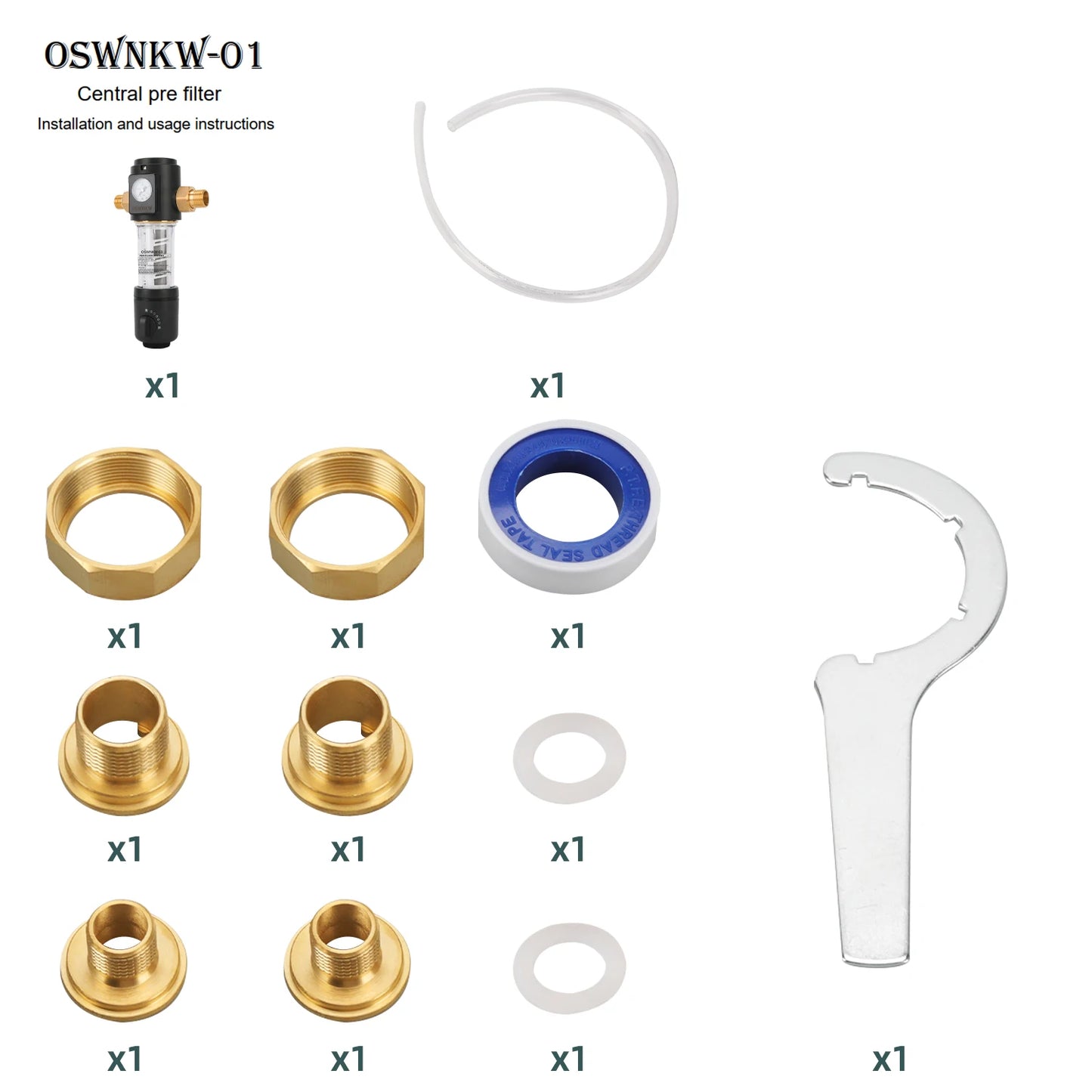 OSWNKW-03 Pre Filter Purifier Whole House Spin Down Sediment Water Filter Central Prefilter System Backwash Stainless Steel Mesh