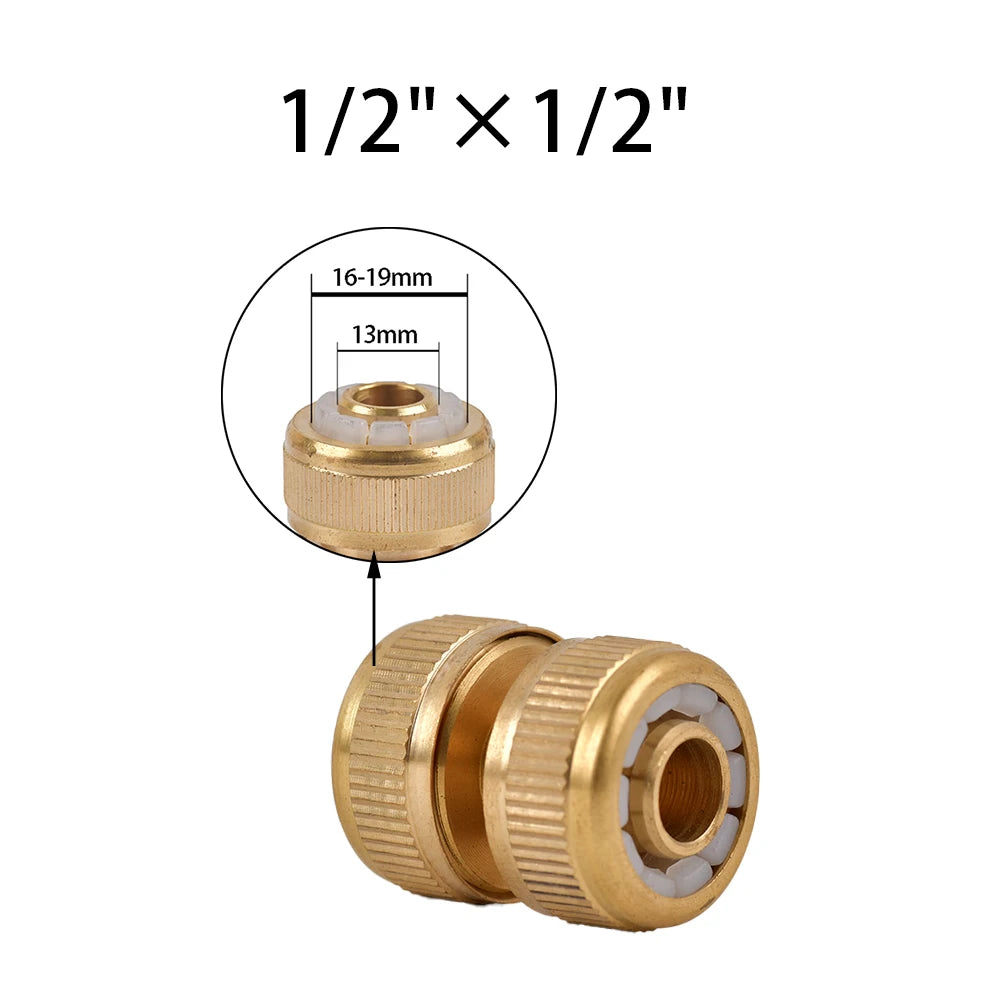 1/2'' 3/4'' 1'' Brass Tap Quick Connecter 16mm 20mm Copper Hose Coupling Adapter Garden Tubing Repair Watering Gun Fittings Tool