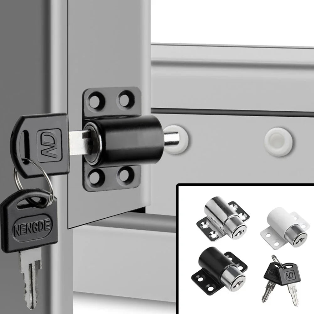 Home Room Door Lock Safty Locking Lock With Key Protection Security Set Sliding Sash Universal Window Hardware Anti-theft