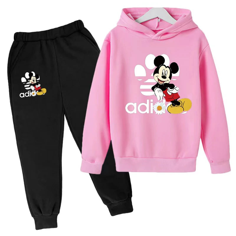 Kids Hoodie Clothes  Mouse Print Boys Girls Toddler 3-12Y Gift Top+Trousers 2P Charming Coat Fashion Casual Sweatshirt Set