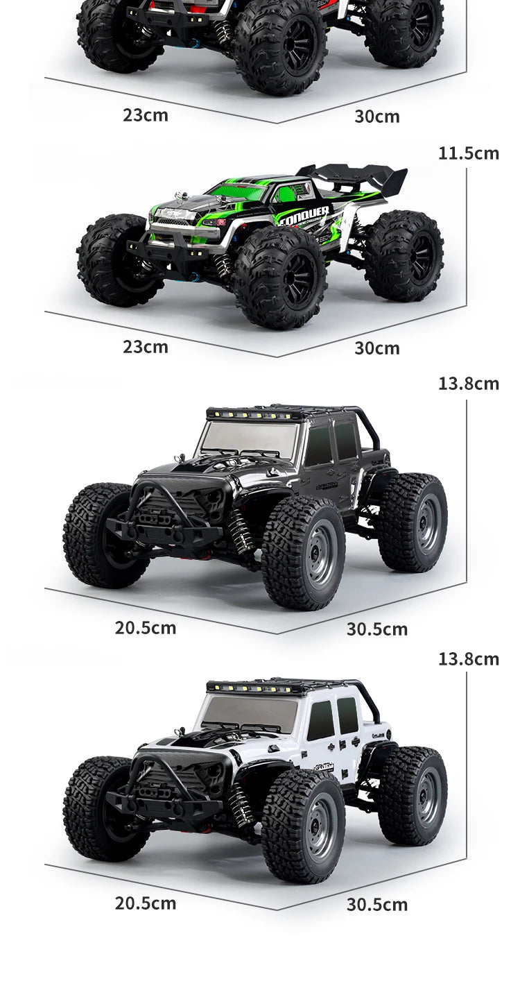 1:16 70KM/H Or 50KM/H 4WD RC Car With LED Remote Control Cars High Speed Drift Monster 4x4 Truck for Kids vs Wltoys 144001 Toys